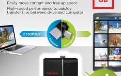SanDisk Ultra Dual USB Drive: SDDD2 64GB, USB3.0, Black, USB3.0/micro-USB connector for Rs.985