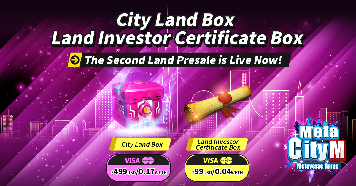 ?MetaCity M?'s second wave of NFT land will go on sale on 5/10 at 12:00 PM (GMT +8)