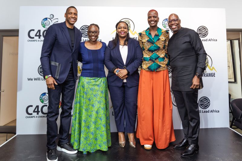 L-R: Masai Ujiri, Memuna Williams, Clare Akamanzi, Clarisse Machanguana and Victor Williams)