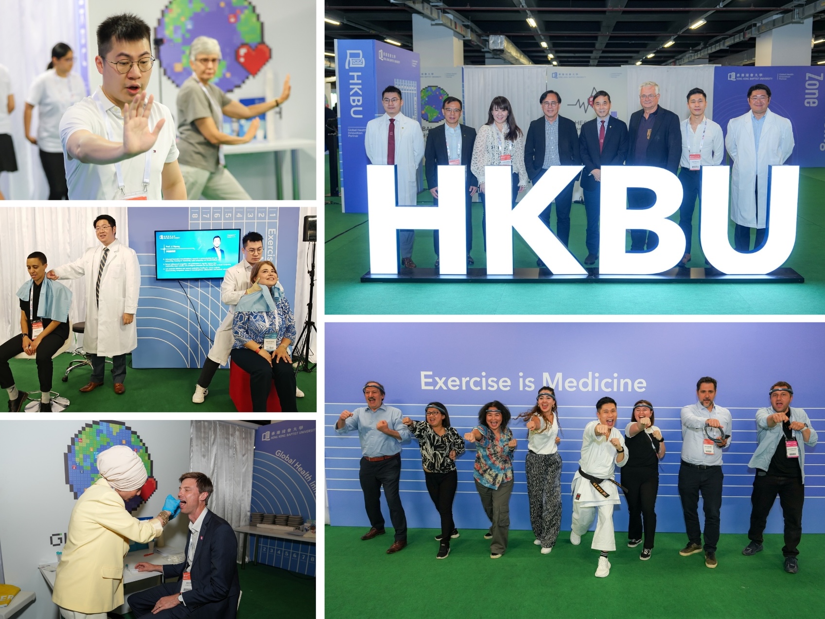 HKBU's "Well-being Zone" showcases interdisciplinary global health, with sessions like Tai Chi, Baduanjin, and Mindfulness Karate reflecting its "exercise is medicine" approach to holistic well-being.