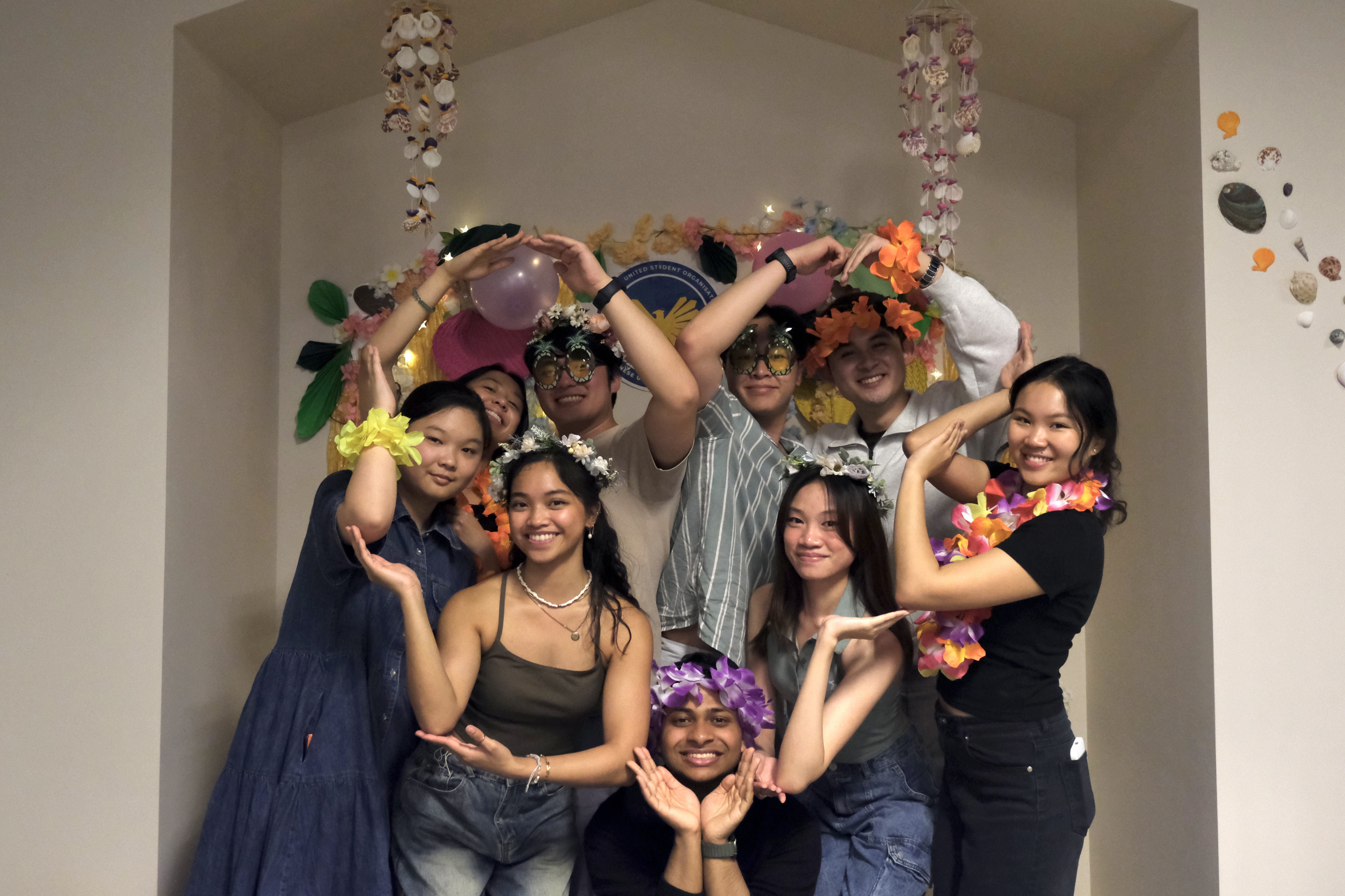 Embracing campus diversity: Charles (center), together with members of The Philippine United Student Organisation, hosts a Filipino Night Market Event on campus. Such events exemplify CUHK's vibrant international community where students from across Asia and beyond share their cultural heritage while forming lasting friendships.