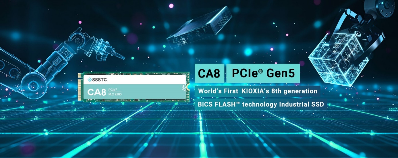 The SSSTC CA8 Series is the world’s first industrial M.2 SSD to combine KIOXIA’s 8th-generation BiCS FLASH™ 3D NAND technology with PCIe Gen5 x4 interface, image credit SSSTC.