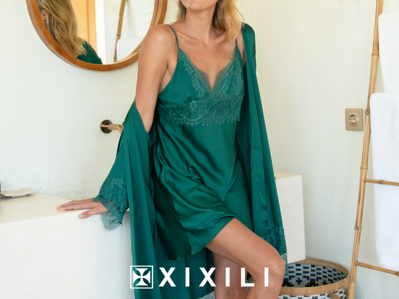 XIXILI nighttime comfort sleepwear collection in emerald green