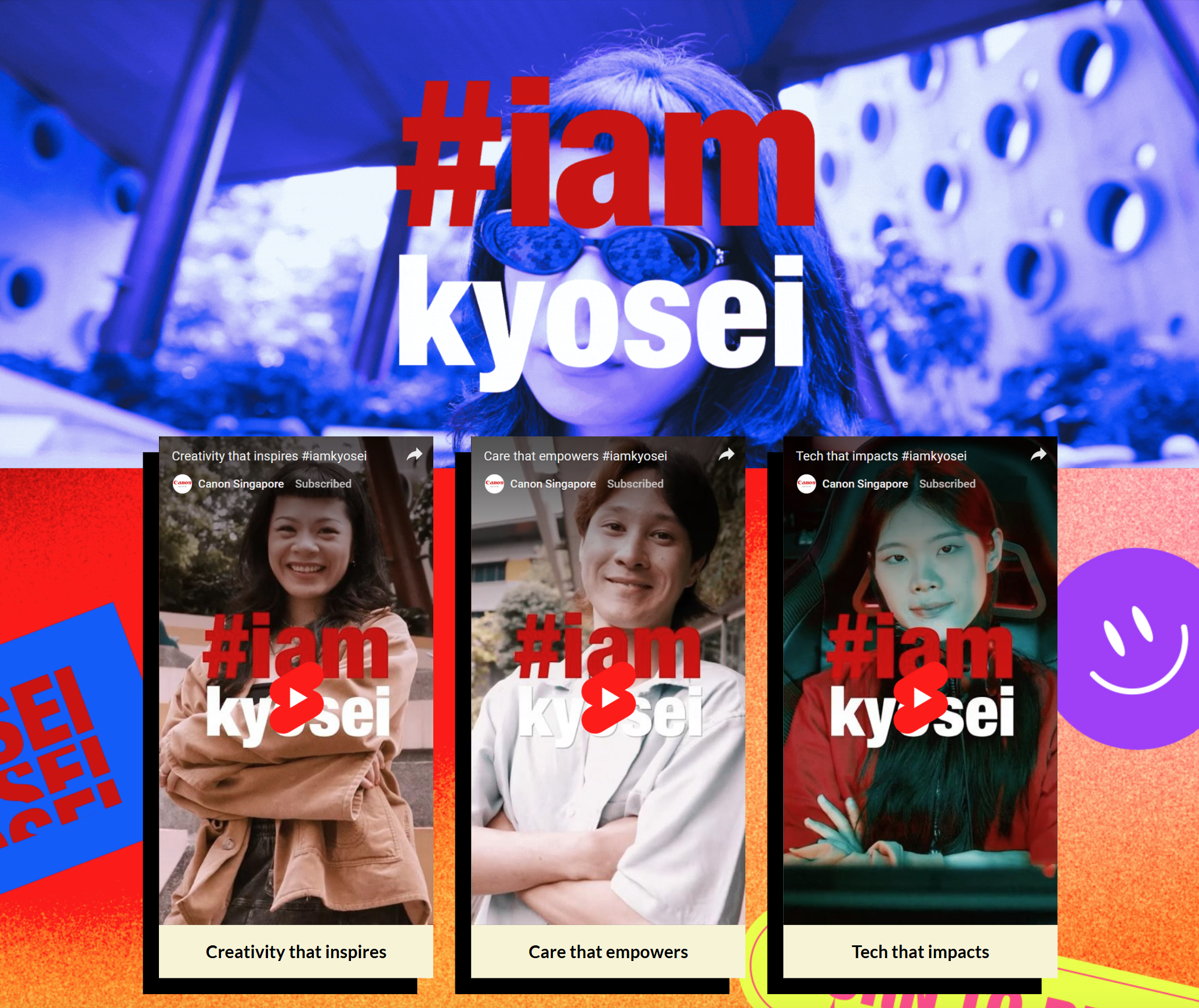 Key visual from Canon's new #iamkyosei campaign