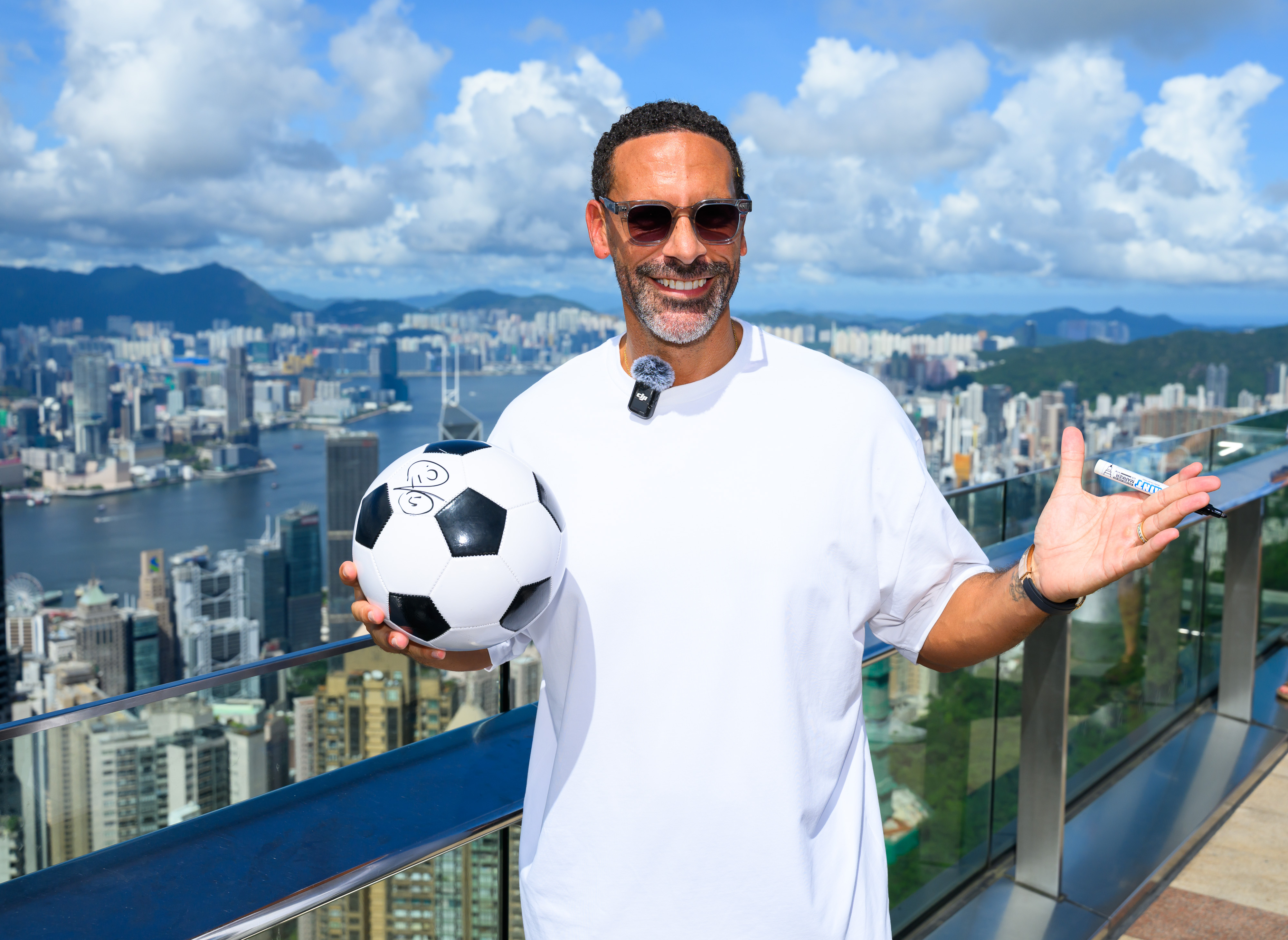 Rio Ferdinand with Hong Kong Stunning Skyline