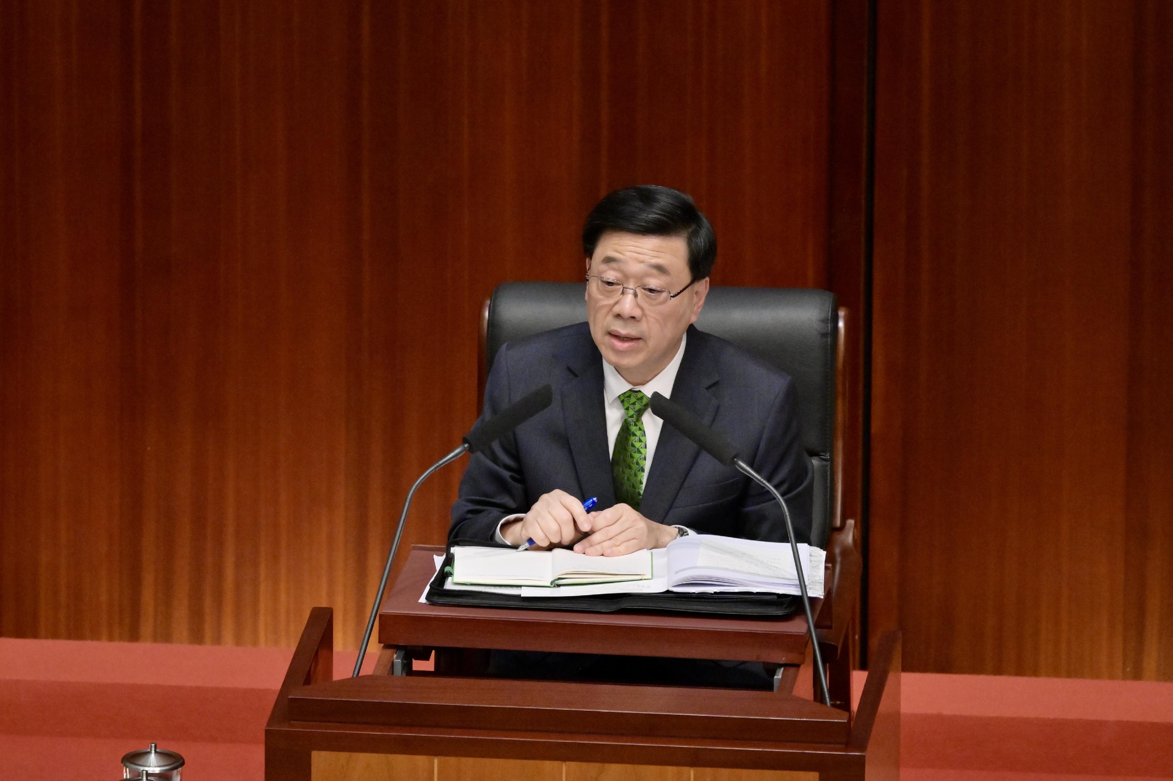 Hong Kong SAR's Chief Executive John Lee attended the Legislative Council of Hong Kong SAR’s question and answer session on his 2025 Policy Address