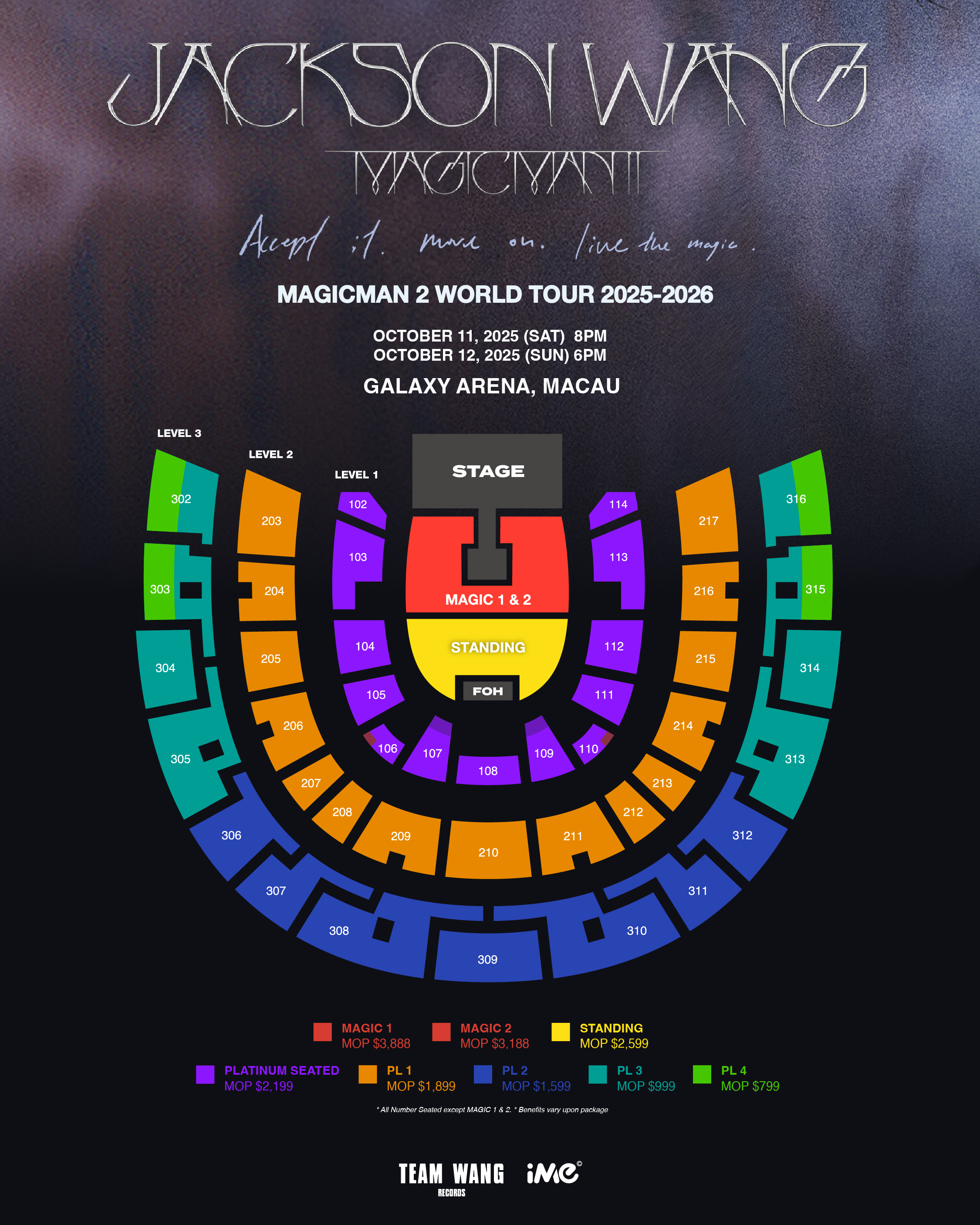Ticket sales will go live from 5pm on September 9 at Galaxy Ticketing, Damai and Fantopia.