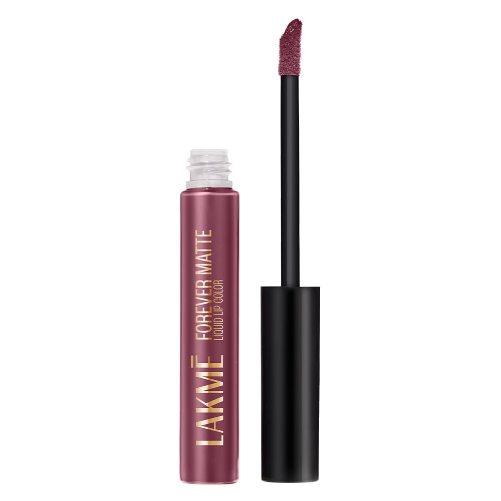 LAKMÉ Forever Matte Liquid Lip Colour, Long-Lasting Liquid Lipstick, Lightweight & Transferproof, Smudgeproof - Mauve Ecstasy, 5.6ml