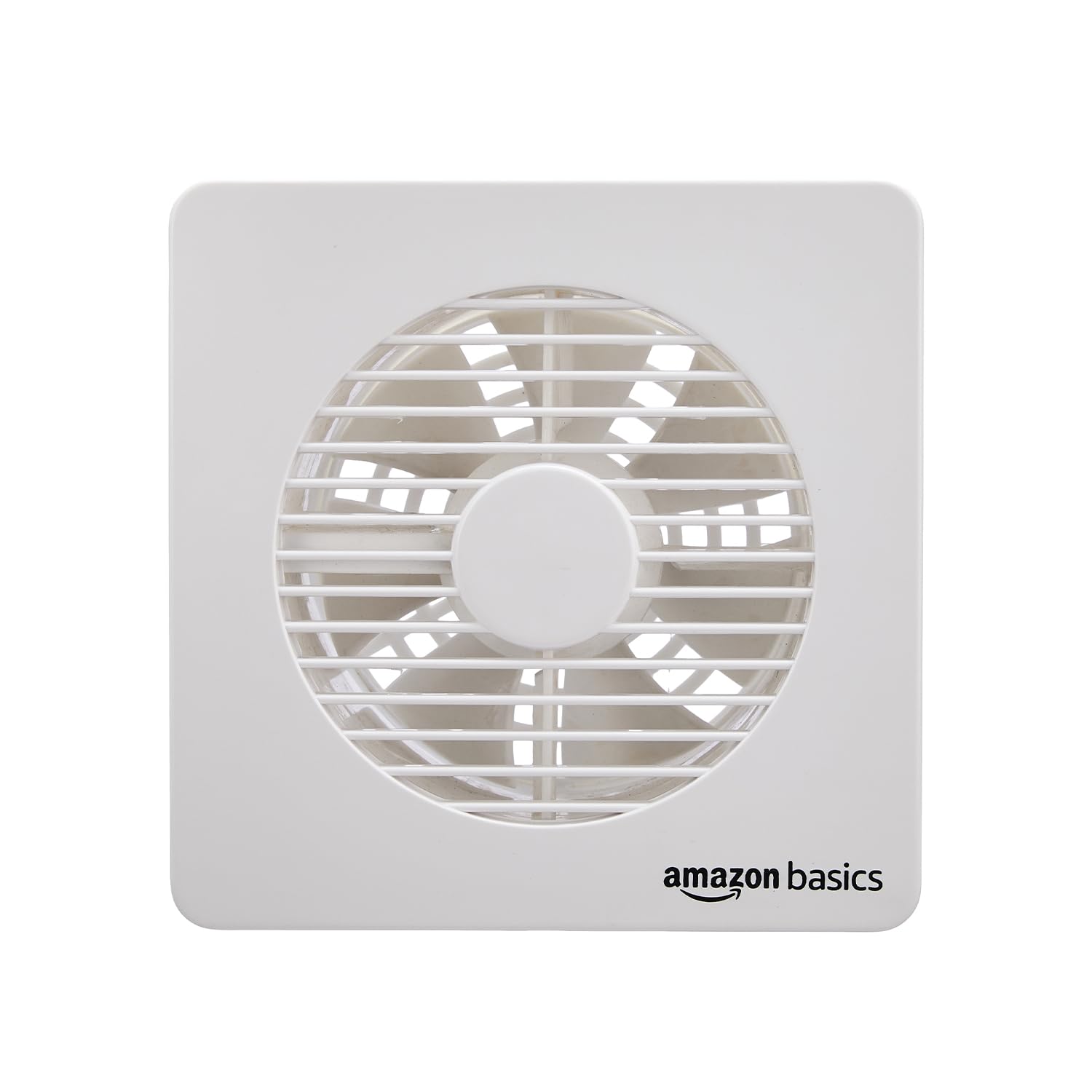 Amazon Basics Axial 6'' Fan | 22W | 7 Blades | 135 mm Sweep | 7.5 dB Low Noise | Window Mount | Wall Switch Control | White Plastic Body