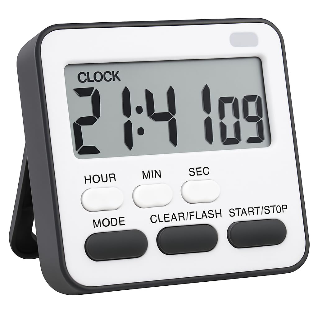 CBK Digital Kitchen Timer&Stopwatch with1 Year Warranty,Large Digit Countdown,Loud Alarm with Back Magnetic Stand Ideal for Cooking, Baking,Stop Watch Timer for Study Table Accessories for Students