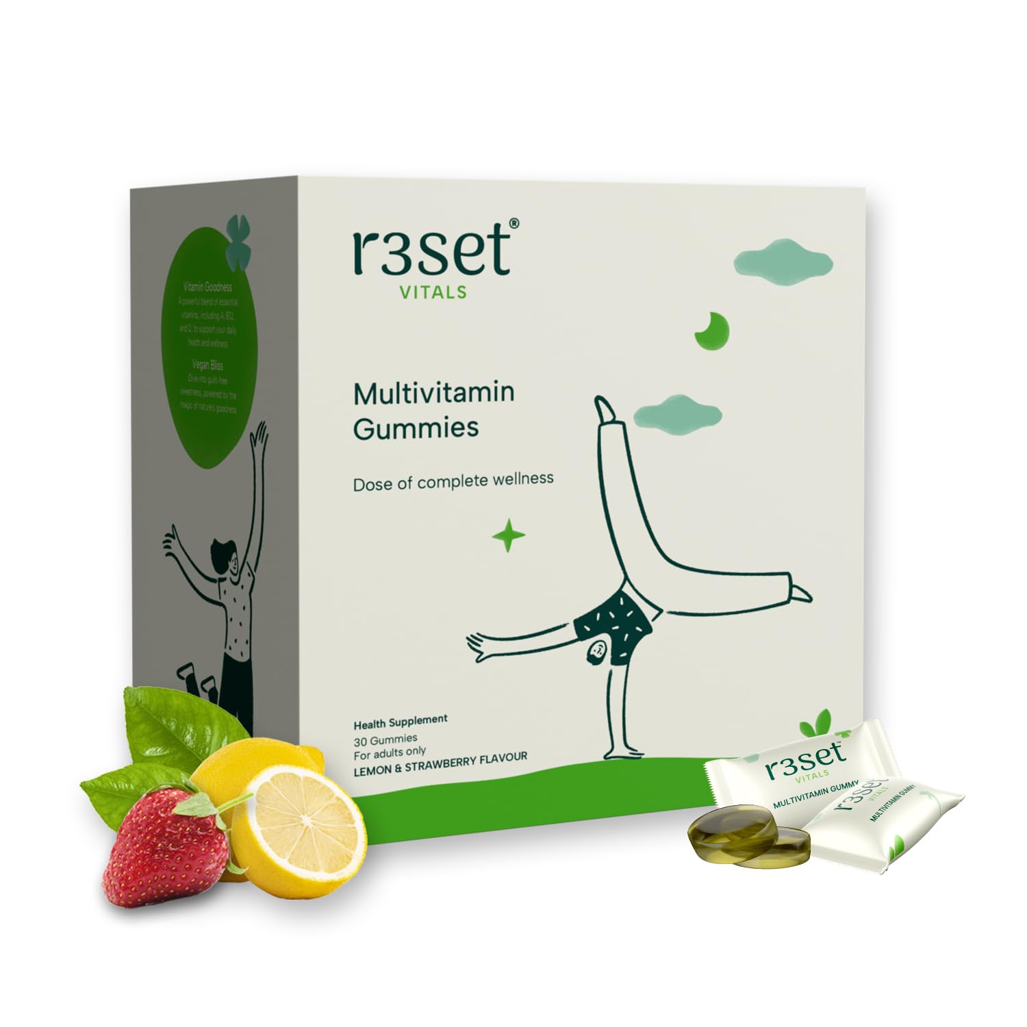 R3SET Multivitamin Gummies for Daily Energy, Immunity & Wellness - 30 Days