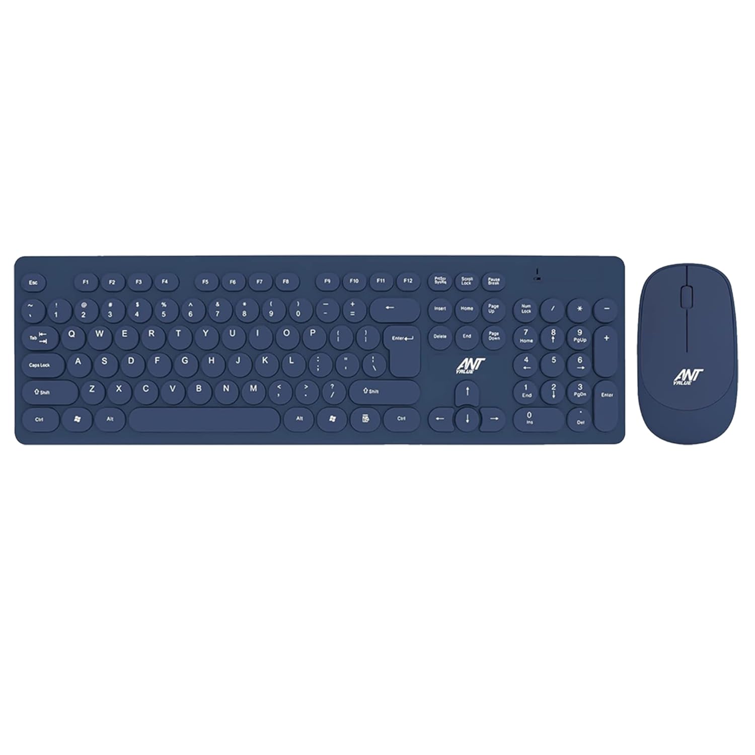 Ant Value FKBRI05 Wireless Keyboard Mouse Combo - 2.4Ghz Aesthetic Quiet Keyboard and Mouse Wireless - 104 Keys Full Size Ultra-Thin Keyboard for Laptop, Computer, PC, Notebook, Windows, Mac OS (Blue)