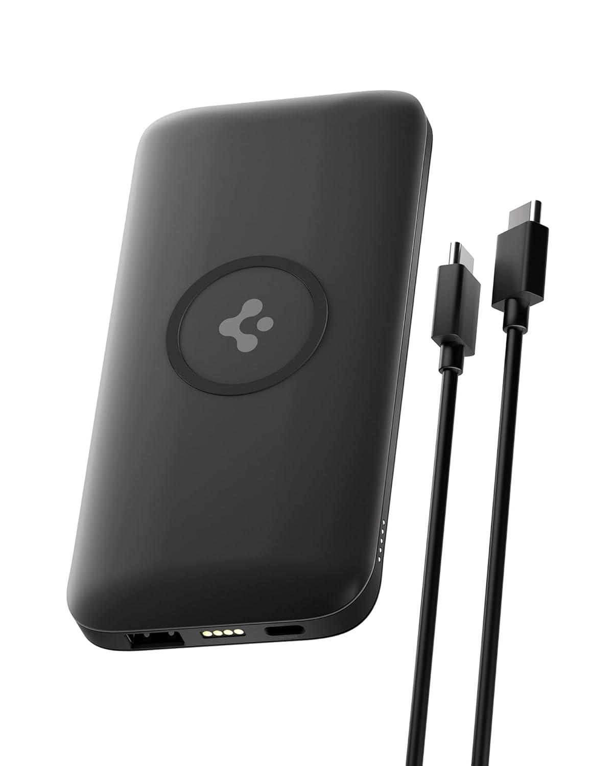Spigen ArcPack 10000mAh 20W 2in1 Wireless Power Bank (Non-MagSafe) - Black | 10000mAh Fast Wireless Power Bank Max 20W (Total 25W) with Charging Dock & Pogo Pin (Non-MagSafe, C to C Cable)