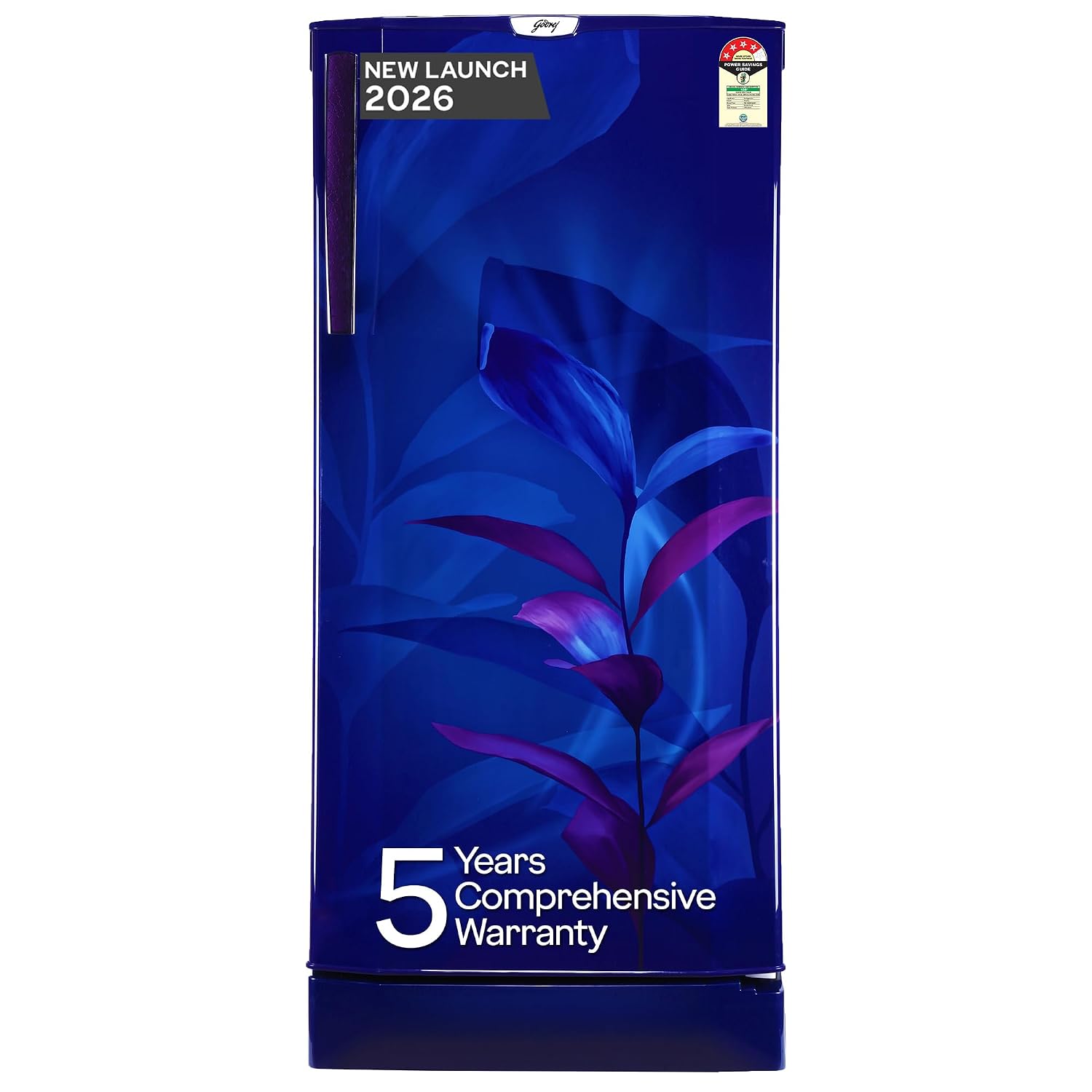 Godrej 185L 4 Star Single Door Refrigerator with 24 Days Farm Freshness, Advanced Inverter Technology Jumbo Vegetable Tray, Toughened Glass Shelves & 5 Years Warranty (RD 195DN TAI MN BL, Marine Blue)