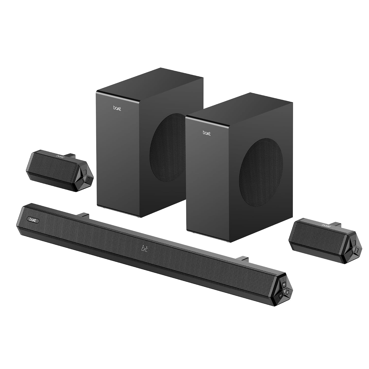 boAt Aavante Bar Prime B450 with Dual Subwoofers and Rear Speakers, 450W RMS Output, 5.2 Channel, Multi-Connectivity, EQ Modes, & BT v5.4 Soundbar with Powerful Signature Sound (Core Black)
