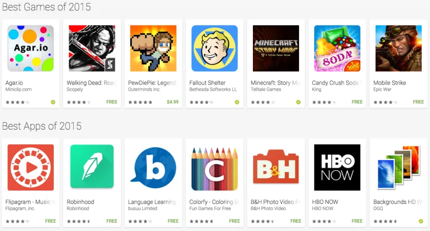 Google announces best Android App and Games of 2015