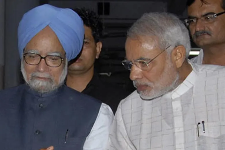 Narendra Modi and Manmohan Singh face to face 11