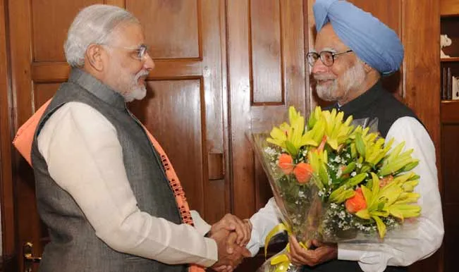 Narendra Modi and Manmohan Singh face to face 2