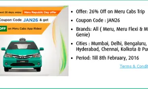 26 Off On Meru Cabs Trip