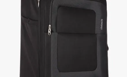American Tourister 76Cm Sparta Black Soft Luggage Strolley