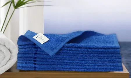 Home 450 GSM Set Of 10 Pcs Cotton Face Towel Blue