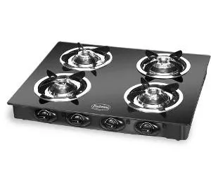Padmini 4 Burner Gas Stove Cs 4Gt Cloud Crystal Black