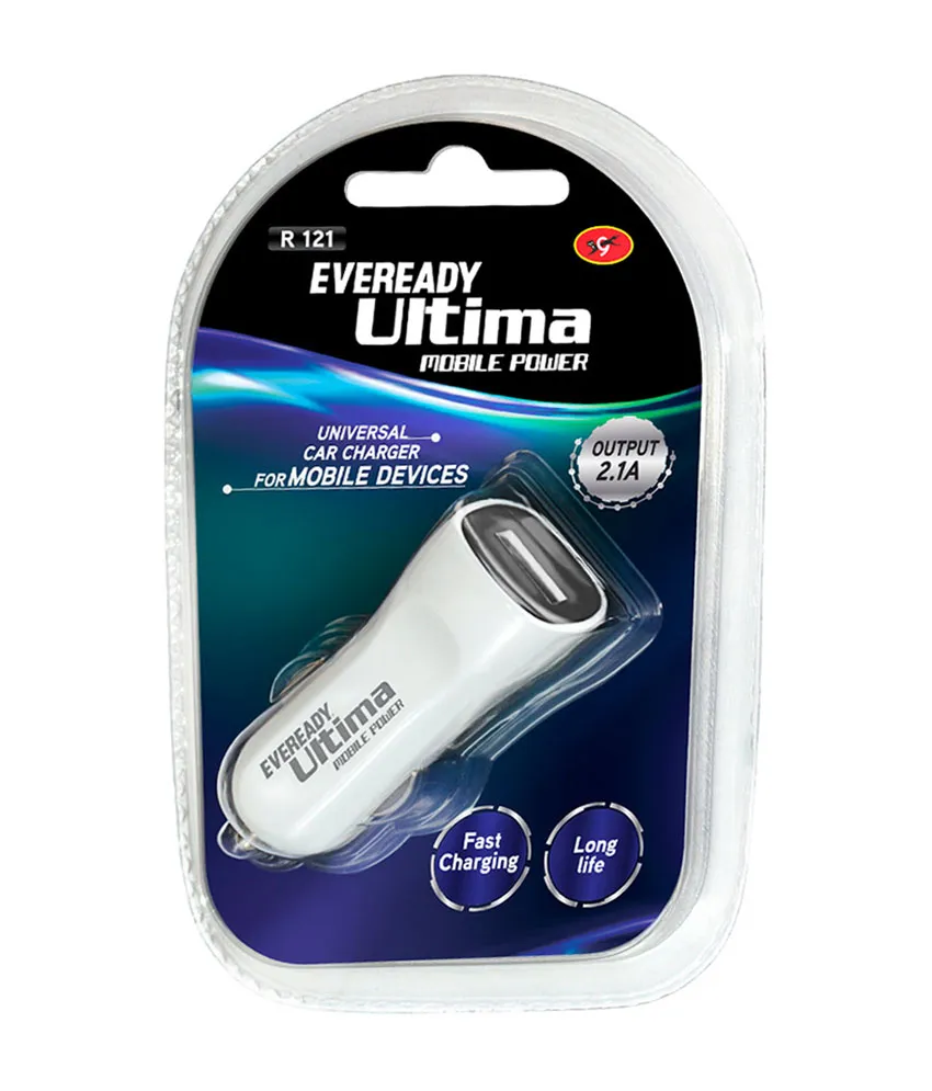 Eveready 2.1 Amp USB Car Charger White