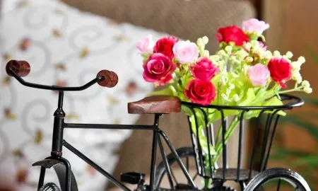 Pindia Wrought Iron Small Miniature Flower Rikshaw