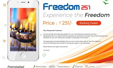 Freedom 251 Booking Closed