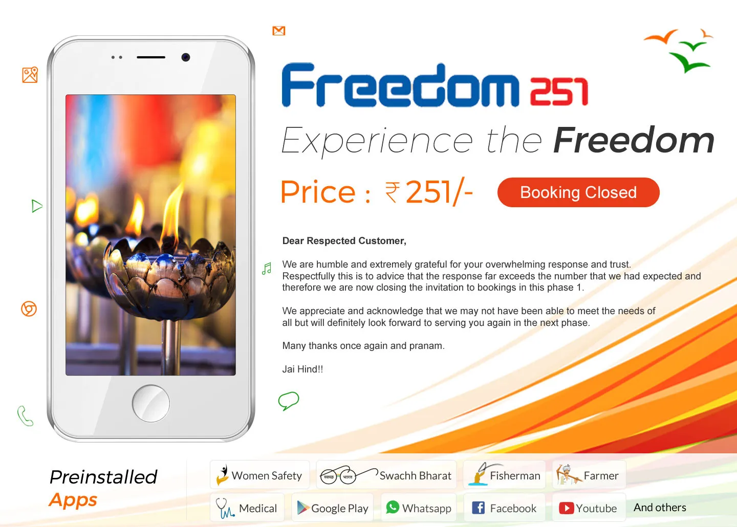 freedom 251 booking closed