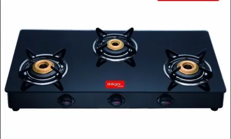 3 Burner Glass Top Gas Stove