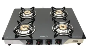 Pigeon Blackline Smart Stainless Steel 4 Burner Gas Stove