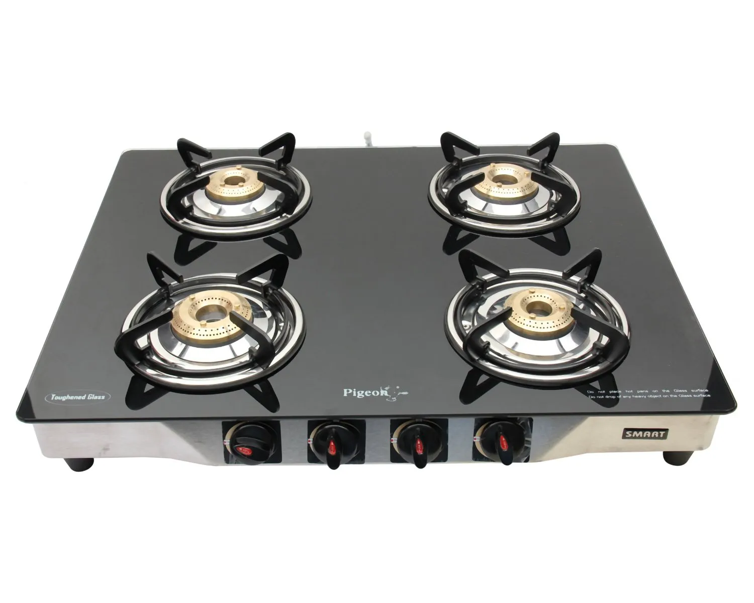 Pigeon Blackline Smart Stainless Steel 4 Burner Gas Stove