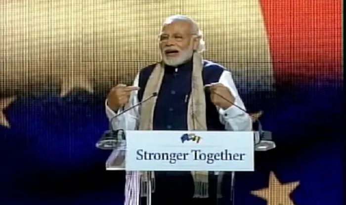 PM Addresses Indian Community In Brussels