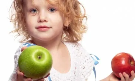 Girl Holding Two Apples
