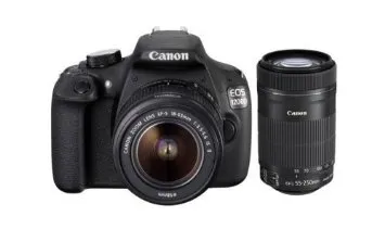 Canon EOS 1200D 18MP Digital SLR Camera Black With 18 55mm And 55 250mm IS II Lens