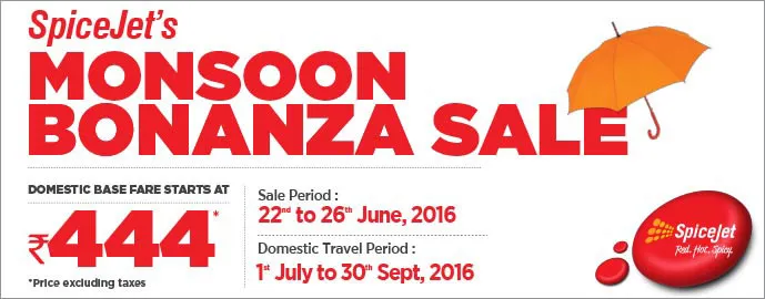 SpiceJet’s Monsoon Bonanza Sale