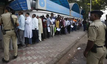 Rush In Bank In India