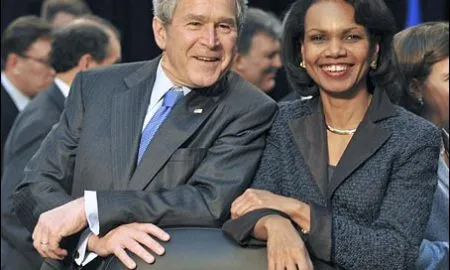 George W. Bush Is Chatting With Condoleeza Rice