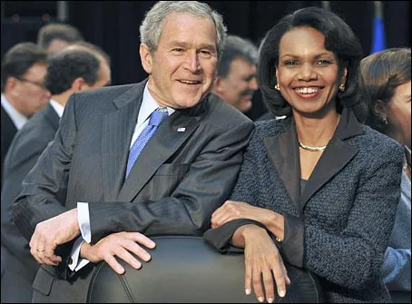 George W. Bush Is Chatting With Condoleeza Rice