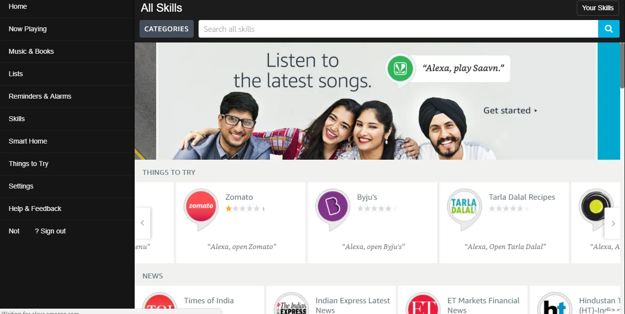 Alexa India Skills