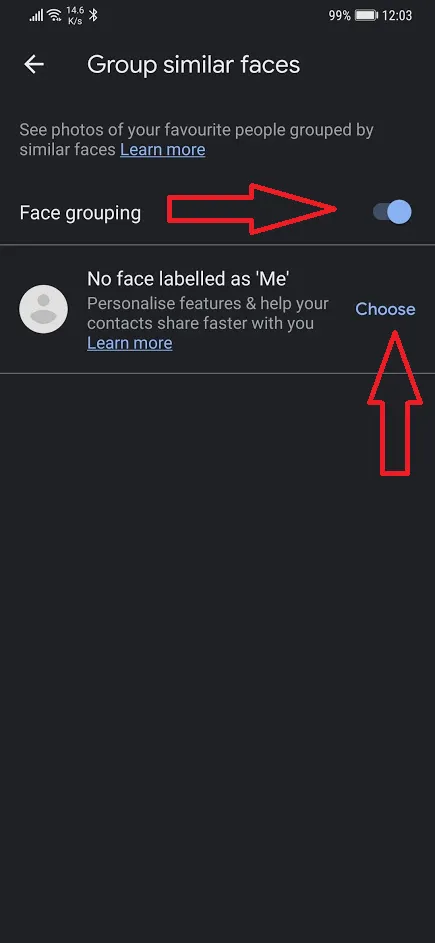 google photos Facial recognition feature