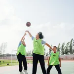 Students Play Basketball On Nike Grind Court