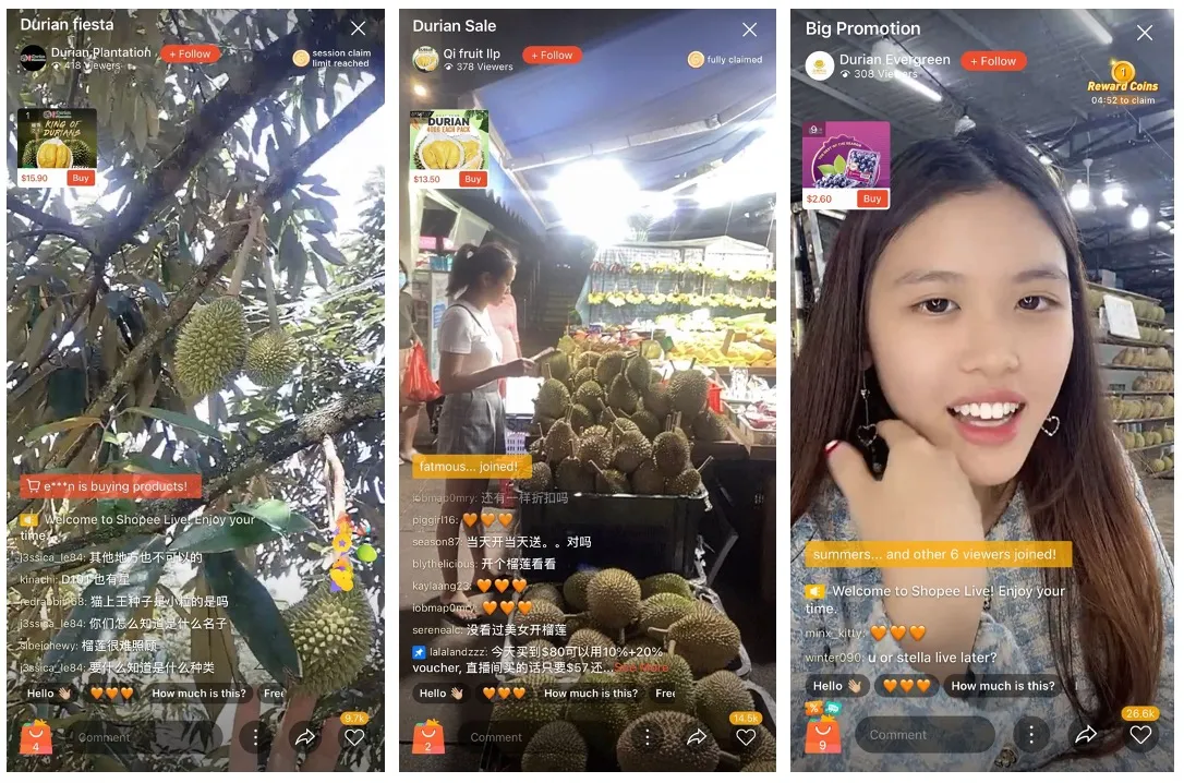 Durian Sellers Livestream On Sho