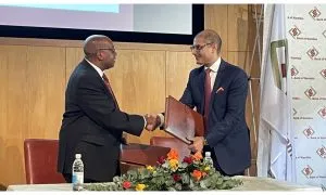 Mr Johannes Gawaxab2C Hon27ble Governor Of The Bank Of Namibia Left And Mr Ritesh Shukla2C CEO2C NPCI