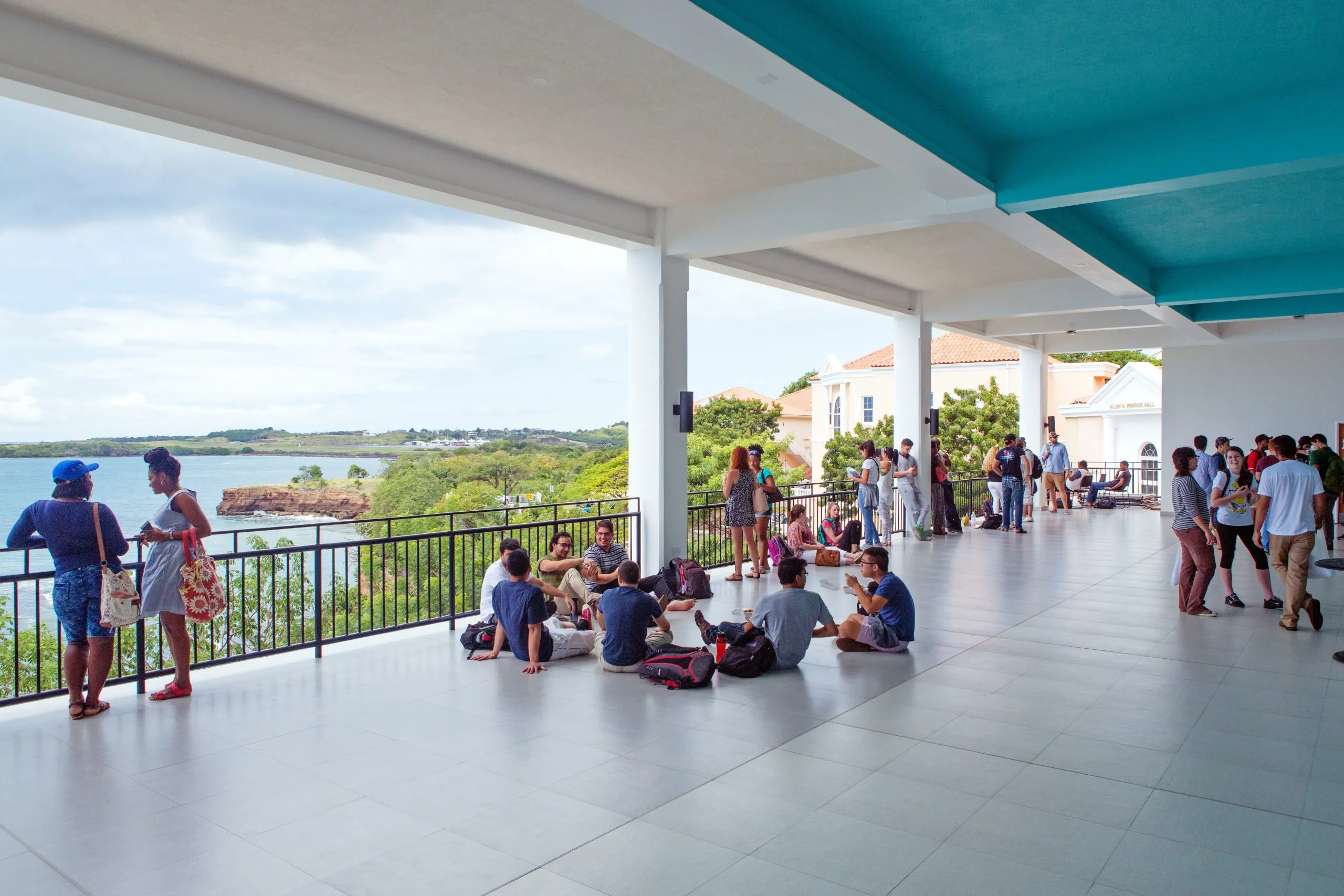 Students Outside Modical Hall Scaled