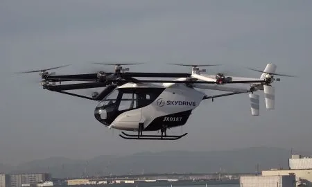 SkyDrive Public Flight Of SKYDRIVE Model SD 05 During Media Day At Osaka Kansai Expo